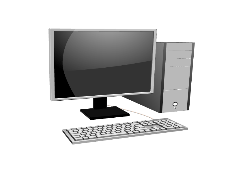 desktop computer clipart black and white school
